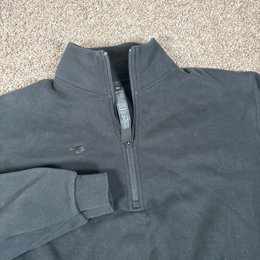 Lululemon Scuba Oversized Quarter-Zip Pullover Black Mens Medium DoorDash Logo